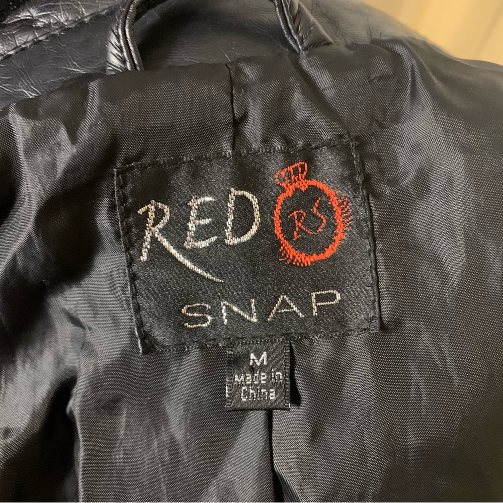 Red Snap Tan & Black Faux Leather Jacket - Picture 8 of 10